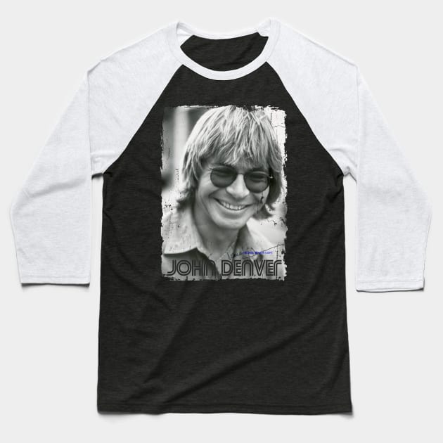 John Denver// black white design Baseball T-Shirt by YukieapparelShop